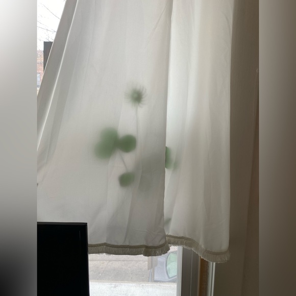 SOLD | Maxi Sleeveless White Shift Dress with Fringe and Clovers - Picture 7 of 7